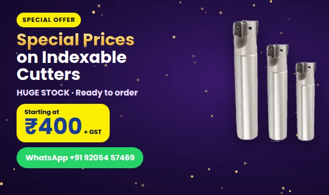 Special offer - Indexable cutters from Rs 400 + GST, huge stock