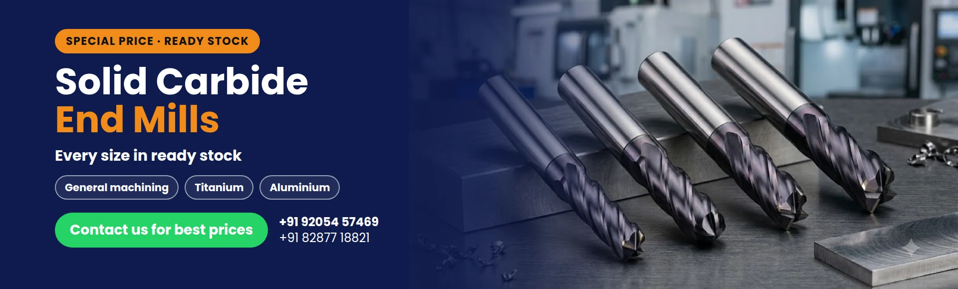 Solid carbide end mills - special price, every size in ready stock